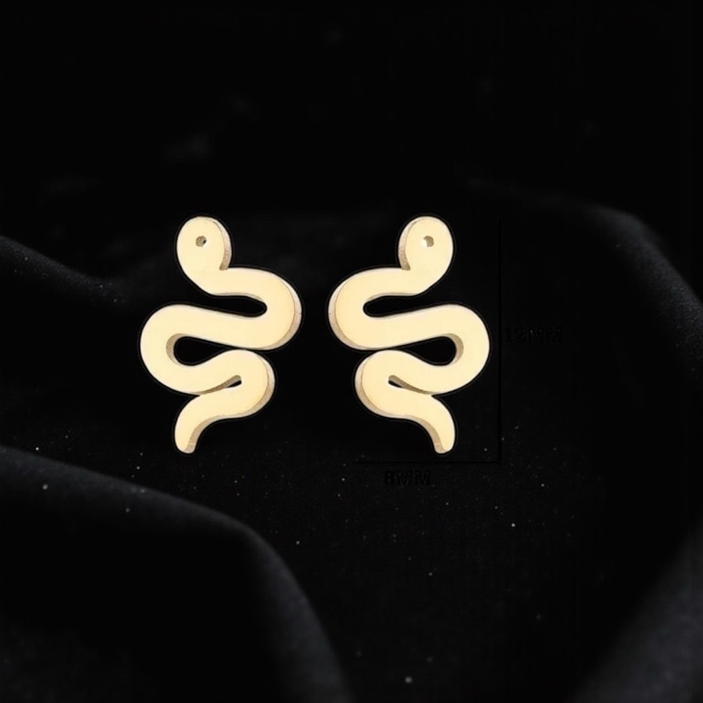 Stunning Gold Snake Stud Earrings - NWOT